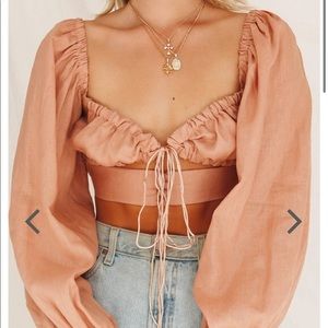 VERGE GIRL FRENCH TWIST LINEN TOP